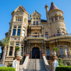 view looking from street of Bishops Palace, Galveston TExas